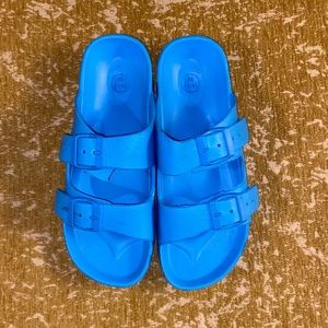Blue foam sandals